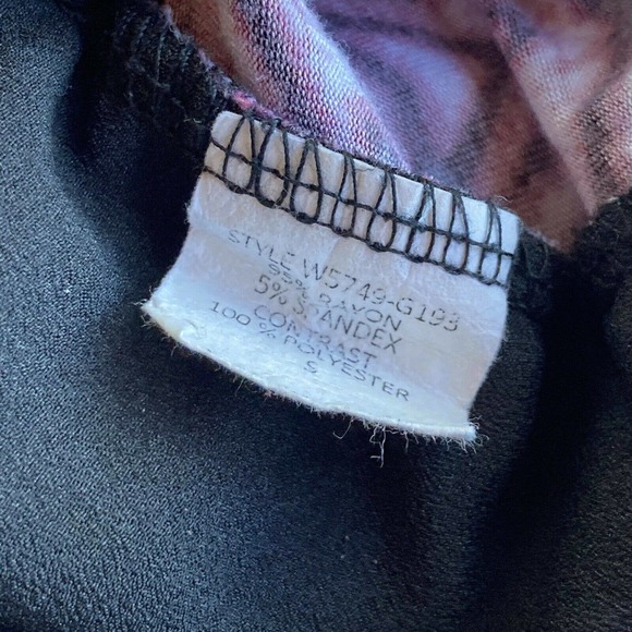 Stitch Fix Loveappella Blouse Sz S Top 3/4 Sleeve Hi Lo Red Black Stretch Casual - Picture 4 of 8